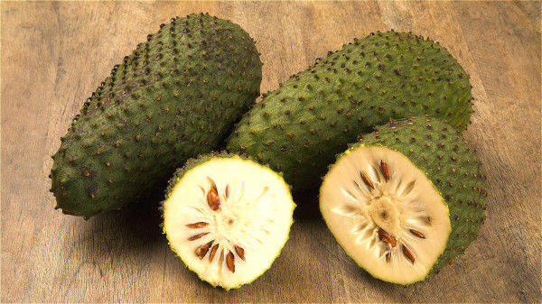  刺果番荔枝（soursop）是一种世界上抗癌效果最佳的热带水果。