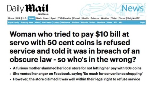 澳洲妈妈用20个硬币买东西 居然违法了？