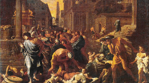 尼古拉斯．普桑Nicolas Poussin（1594～1665）1630年油画《阿什杜德的瘟疫》（The Plague of Ashdod），法国。