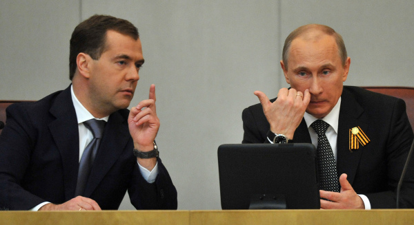 俄罗斯总统普京与总理梅德韦杰夫