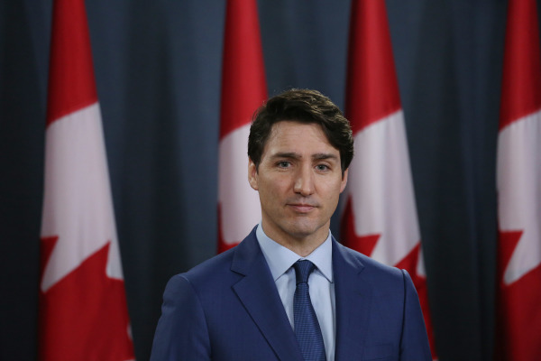 3月7日，加拿大总理特鲁多出席在渥太华的新闻发布会。
