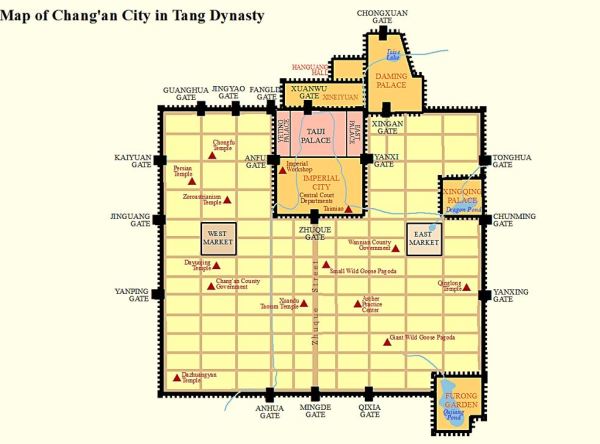 唐長安城平面圖