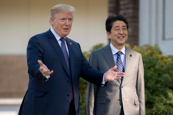 美國總統川普與日本首相安倍晉三