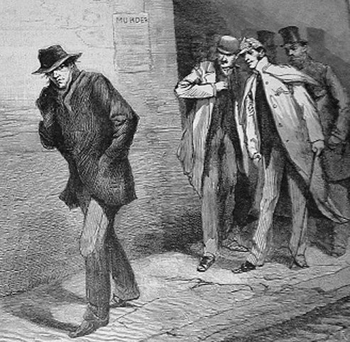 1888年10月13日「倫敦新聞畫報」的有關「開膛手傑克」的一系列圖片之一。
