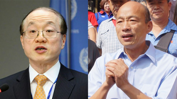 消息证实国台办主任刘结一（左）将与高雄市长韩国瑜（右）见面