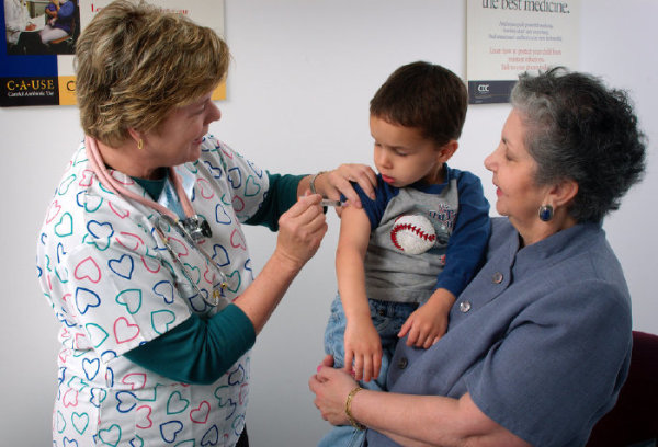兒童接種疫苗示意圖