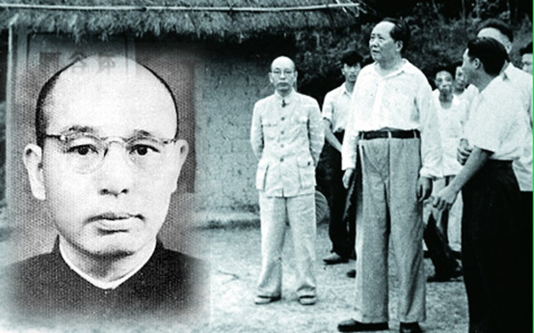 (左）毛泽东的前任秘书周小舟。（右）周小舟与毛泽东合影。