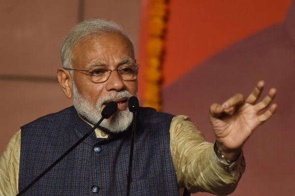 2019年5月23日，贏得大選後，印度總理莫迪在新德里發表演講。