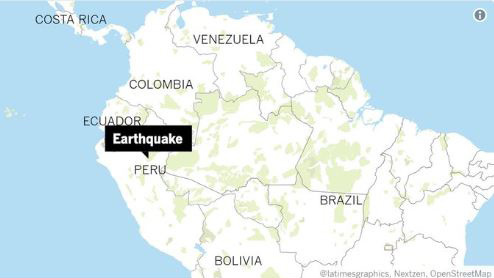 秘鲁北部周日（5月26日）发生8级大地震。