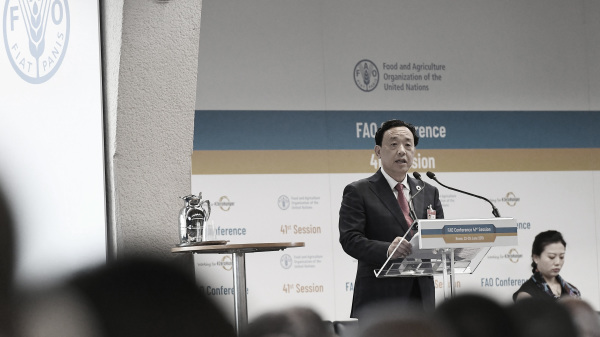 中共农业部副部长屈东玉6月23日“当选”联合国农粮组织（FAO）总干事。