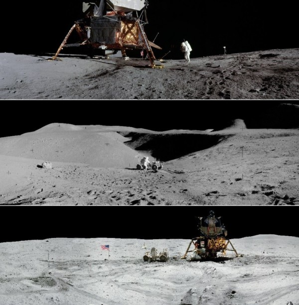 7月20日，NASA发布的一系列登月任务全景照片，纪念美国阿波罗11号登月50周年。