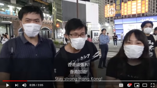 日本人拍片为香港打气　网民：听到音乐已哭了