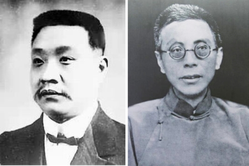 1928年，國民政府主席譚延闓（左）和國民黨元老張靜江。