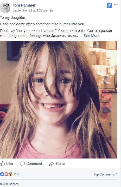 美國媽給5歲女兒的忠告 引網民共鳴
