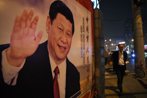 中國大陸街頭的習近平像。