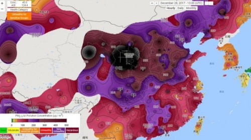 中国出现“黑洞”空污破表无法监测