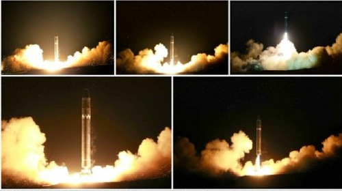 11月29日凌晨，朝鮮試射「火星-15」洲際飛彈