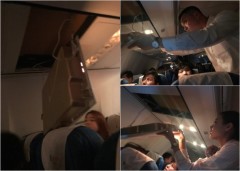 陸航客機傳天花掉下機艙燈滅(組圖)