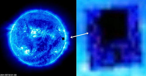 NASA机密档案:巨大方形UFO一直出现太阳四周