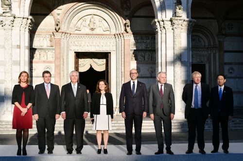 七大工業國（G7）外長週一（4月10日）聚集在意大利盧卡市（Lucca)，舉行為期兩天的年度會議(Getty Images) 