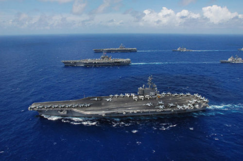 壓境朝鮮美三航母打擊群準備開戰