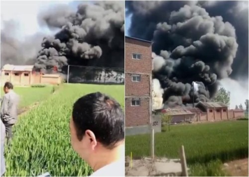 河南工厂发生大火浓烟冲天酿3死伤