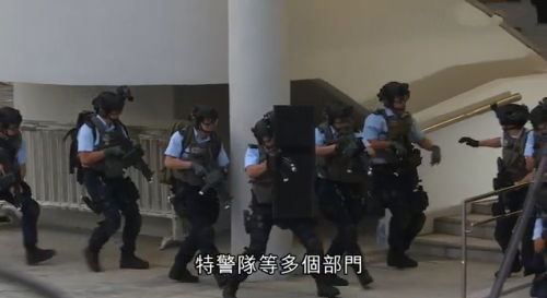 香港警方展开2017年最大规模代号为“坚盾”的反恐演习