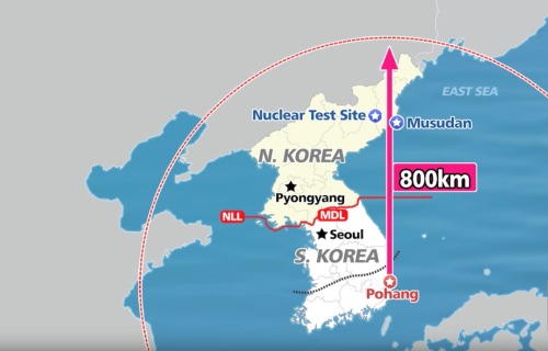 韓國軍隊「玄武-2C」彈道導彈射程覆蓋朝鮮全境。