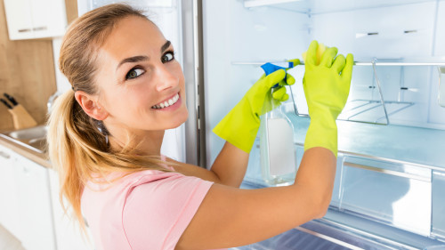 每月应该至少给冰箱清洁消毒一次，还要开门通风30分钟，这样就会变得很好的。