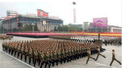 朝鮮士兵表演。