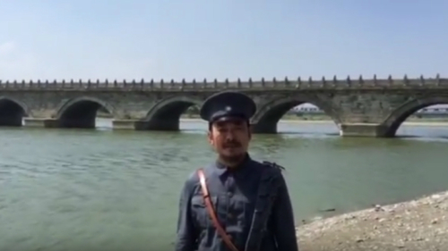 陆军备役上校缪德生7月7日在北京卢沟桥 