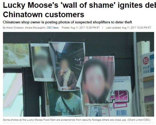 不堪偷盗华人超市将小偷照贴耻辱墙