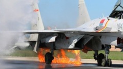 撞鳥險墜機殲15起火畫面曝光(圖)