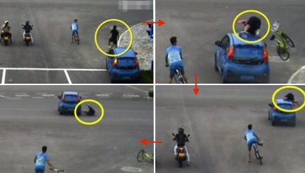 安徽共享汽车撞飞共享自行车司机：有点懵