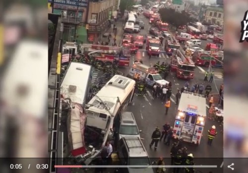 纽约发生重大车祸巴士相撞3死16伤组图/视频