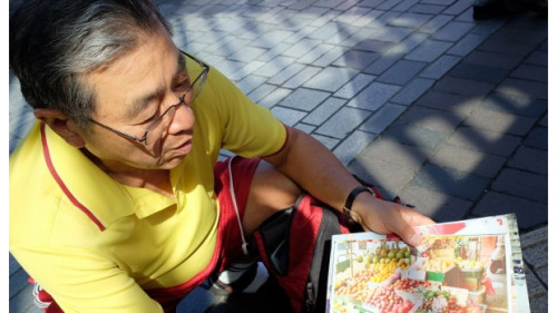 74歲的日本人中山泰浩非常喜歡臺灣，過去5年中，已來臺21次了。