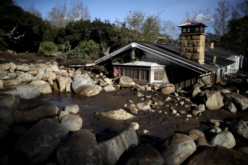 美國加州Montecito城鎮泥石流