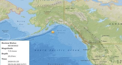 阿拉斯加强震修正为7.9级 海啸警报解除