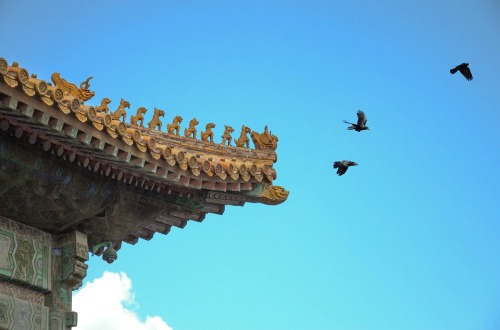 中国传统建筑物的屋脊上为何要安置动物雕饰？
