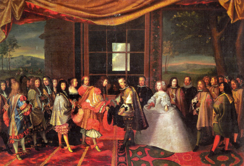 法国国王路易十四与西班牙国王腓力四世在费伦特岛签订《比利牛斯条约》。