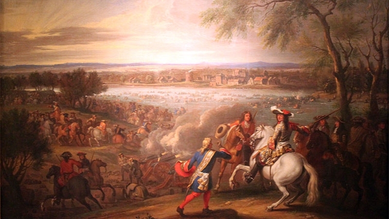 路易十四在洛布斯穿過萊茵河。
