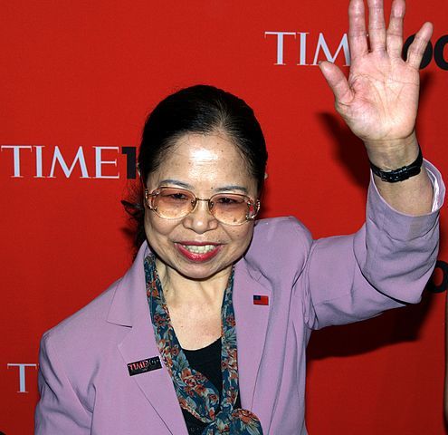 陈树菊在2010年赴美国领取《时代》杂志百大人物