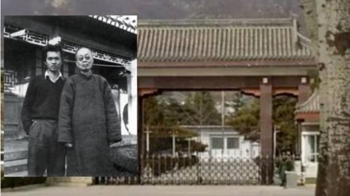 著名教授张东荪和儿子都被关入秦城监狱迫害。  左图为60年代初张东荪与孙子合影。