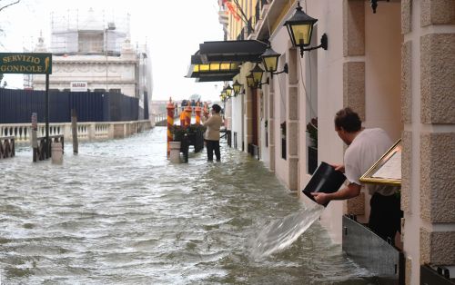 2018年10月29日，威尼斯大部分街道被潮水淹沒。