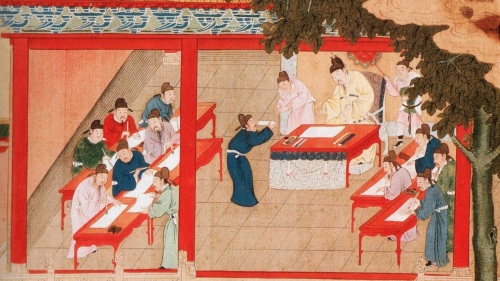 中国历史上不乏安于清贫又守德的贤人、清官。图为宋代殿试。