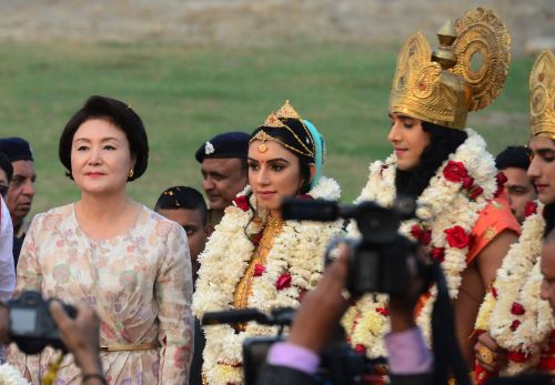 2018年10月6日，韓國第一夫人金正淑在印度訪問。