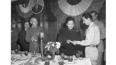 蒋介石、宋美龄与飞虎队。