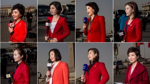 中國各電視臺、報社，無不派出自家的「美女記者」前往採訪兩會。