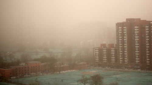 金正恩在中国访问期间，北京空气污染严重