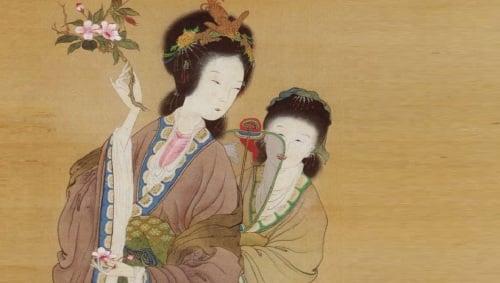 楊貴妃。（日本畫家高久靄厓作）